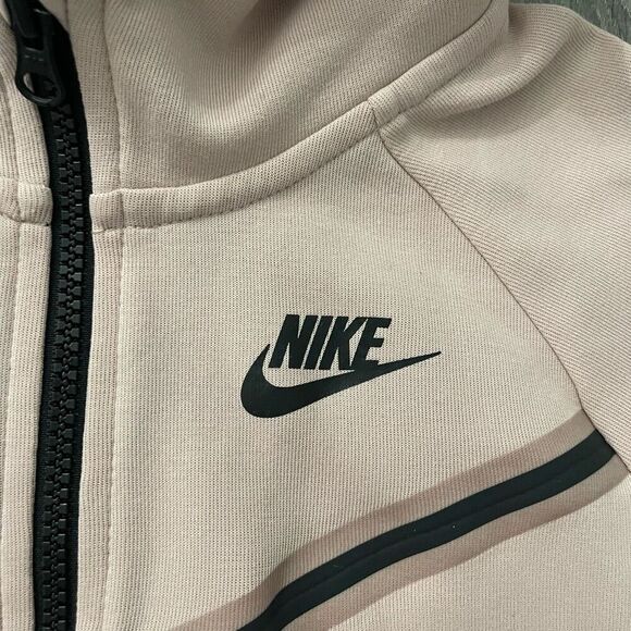 Nike Girls Tech Fleece Full-Zip Hoodie Pink Oxford Black Size Small CZ2570-601 - Picture 6 of 16
